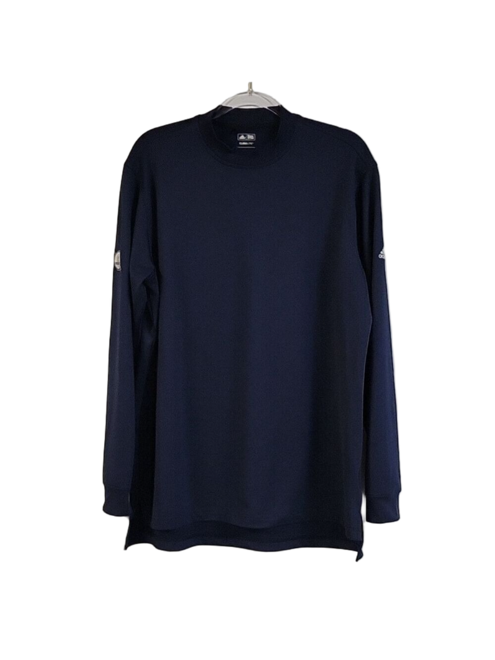 Adidas Golf Climalite Mock Neck Pullover Long-Sleeved Shirt, Navy Blue, Sz Lg
